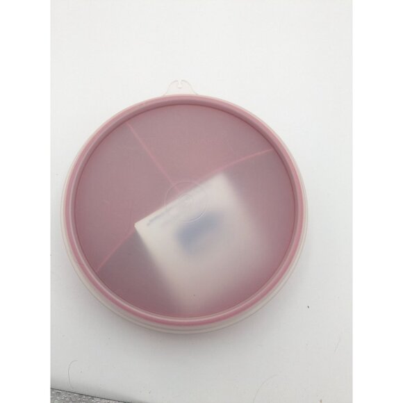 Vintage Tupperware Microwave Reheatable Red Divided Container Sheer Lid - Picture 2 of 7